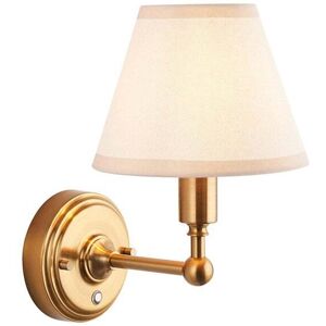 Luxia Ashurst LED USB Rechargeable Touch Wall Light - Brushed Brass with White Shade - Luxia Ashurst LED USB Rechargeable Touch Wall Light - Brushed Brass with White Shade -