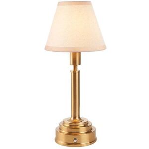 Luxia Aspley LED USB Rechargeable Touch Table Lamp - Brushed Brass with White Shade - Luxia Aspley LED USB Rechargeable Touch Table Lamp - Brushed Brass with White Shade -