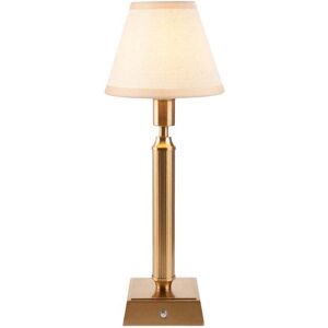 Luxia Bakewell LED USB Rechargeable Touch Table Lamp - Brushed Brass with White Shade - Luxia Bakewell LED USB Rechargeable Touch Table Lamp - Brushed Brass with White Shade -