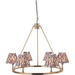 Luxia Chadwick 6 Arm Ceiling Pendant Light - Brushed Brass with Grey Shade - Luxia Chadwick 6 Arm Ceiling Pendant Light - Brushed Brass with Grey Shade -