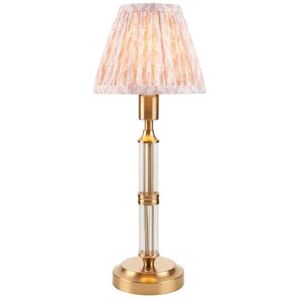 Luxia Kingham LED USB Rechargeable Touch Table Lamp - Brushed Brass with Pastel Pink Shade - Luxia Kingham LED USB Rechargeable Touch Table Lamp - Brushed Brass with Pastel Pink Shade -