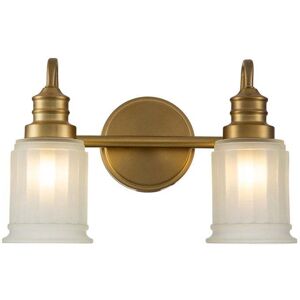 Quoizel Swell Wall Light - Brushed Brass - 2 Bulbs - Bathroom Decor Quoizel Swell Wall Light - Brushed Brass - 2 Bulbs - Bathroom Decor