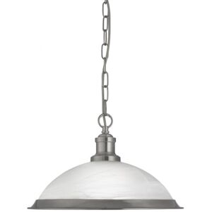 Searchlight Lighting Bistro 1 Light Satin Silver Ceiling Pendant Searchlight Lighting Bistro 1 Light Satin Silver Ceiling Pendant
