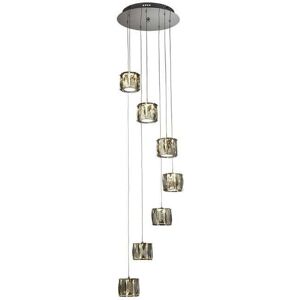 Searchlight Lighting 46489 Margot 7 Light LED Cascade Ceiling Pendant In Polished Chrome Finish With Smoked Glass Shades - Searchlight Lighting 46489 Margot 7 Light LED Cascade Ceiling Pendant In Polished Chrome Finish With Smoked Glass Shades -