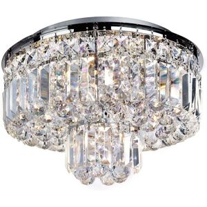 Searchlight Lighting 7755-5CC Vesuvius 5 Light Ceiling Fitting In Polished Chrome Finish With Clear Crystal Droplets - Silver/Clear Searchlight Lighting 7755-5CC Vesuvius 5 Light Ceiling Fitting In Polished Chrome Finish With Clear Crystal Droplets - Silver/Clear