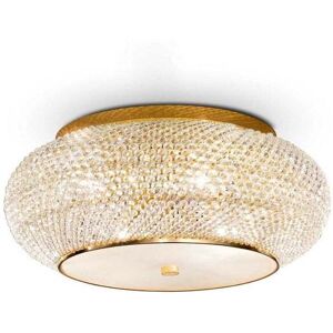 The Italian Collection Pasha 10 Light Semi-Flush Ceiling Fitting - Gold & Crystal - Ceiling Light The Italian Collection Pasha 10 Light Semi-Flush Ceiling Fitting - Gold & Crystal - Ceiling Light
