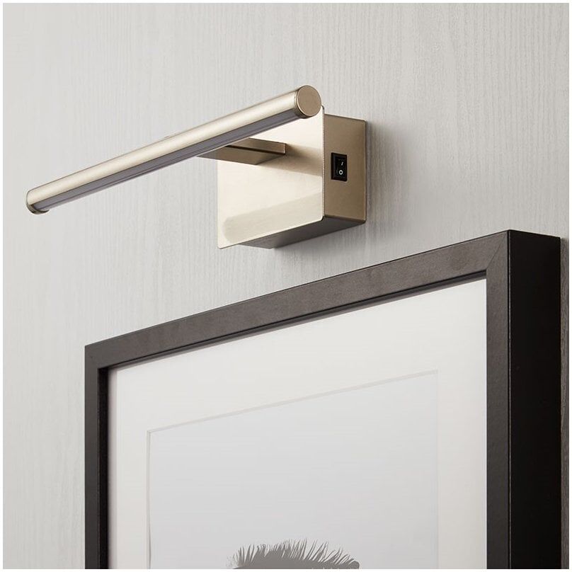 Discovery Lighting Slimline Medium Battery Operated LED Picture Light In Satin Nickel Finish - Silver