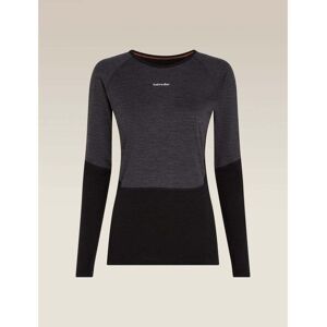 Icebreaker Women Merino 200 Oasis Plus LS Crewe / Black/Jet Hthr/Undye - Size: Large Icebreaker Women Merino 200 Oasis Plus LS Crewe / Black/Jet Hthr/Undye - Size: Large