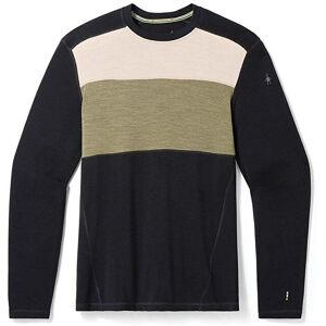 Smartwool Classic Thermal Merino Colourblock Crew / Black-Winter Moss  - Size: Medium