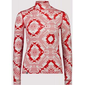 Mons Royale Cascade Mf 200 M/Neck Ls Wmn / Red Print / S  - Size: Small