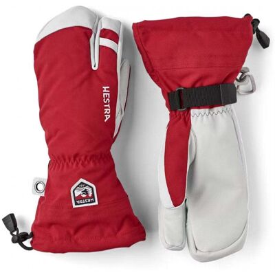 Hestra Army Leather Heli Ski 3 Finger Glove / Red / 10 - Size: 10 Hestra Army Leather Heli Ski 3 Finger Glove / Red / 10 - Size: 10