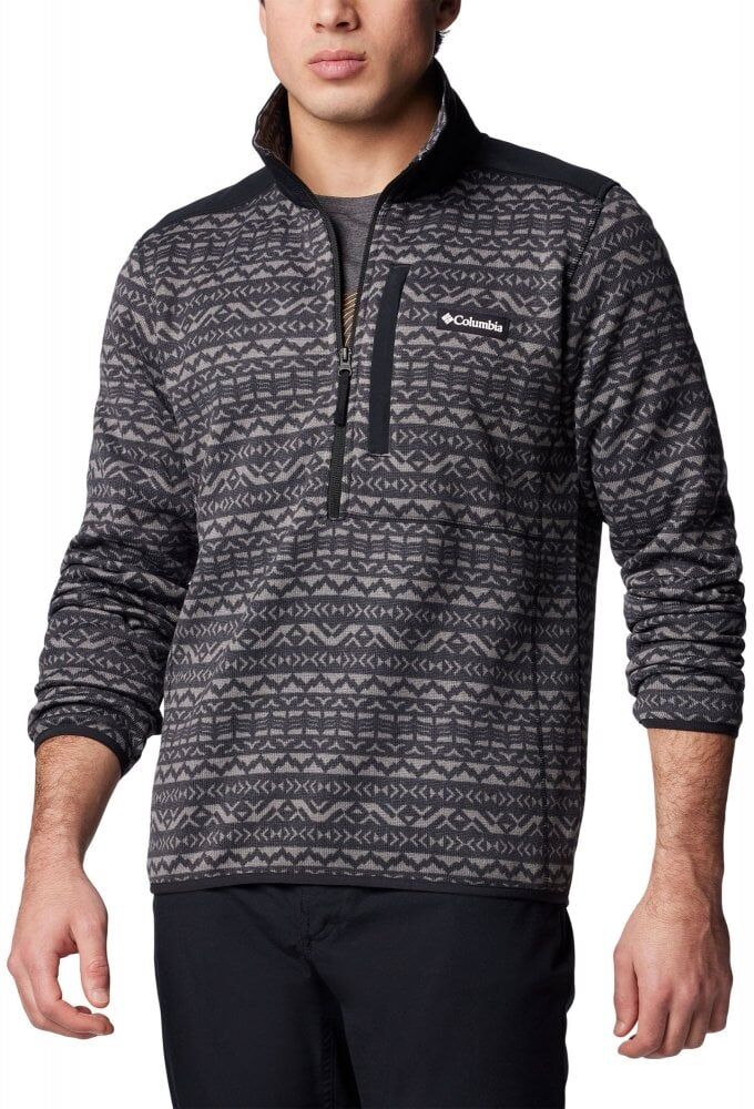 Columbia Mens Sweater Weather Printed Half Zip II / Shark/Madras / M - Size: Medium