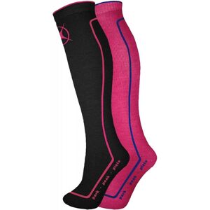 Manbi Adult Performance Thermal Sock - Twin Pack / Black/Pink / M  - Size: Medium