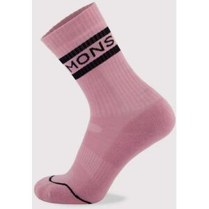 Mons Royale Signature Crew Sock / Pink/Black / S  - Size: Small