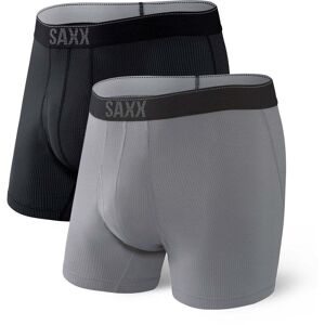 Saxx Quest Quick Dry Mesh Boxer Brief Fly 2PK / Black/Dark Charcoal II  - Size: Extra Large