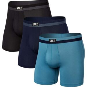 Saxx Sport Mesh Boxer Brief Fly (3 Pack) / Hydro/Maritime/Black / L  - Size: Large