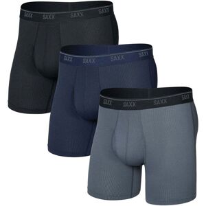 Saxx Quest Quick-Dry Mesh Boxer Brief Fly 3 Pack / Black/Turbulence/Ma - Size: Large Saxx Quest Quick-Dry Mesh Boxer Brief Fly 3 Pack / Black/Turbulence/Ma - Size: Large