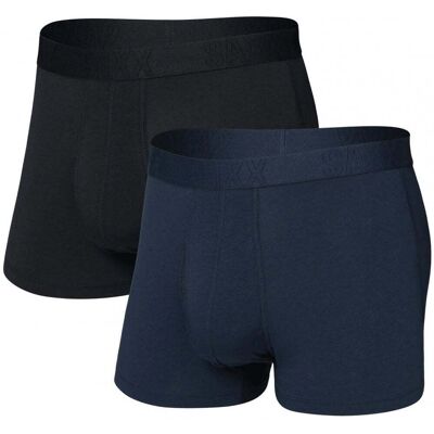 Saxx Droptemp Cooling Cotton Trunk Fly 2 Pack / Dark Ink/ Black / XL - Size: Extra Large Saxx Droptemp Cooling Cotton Trunk Fly 2 Pack / Dark Ink/ Black / XL - Size: Extra Large