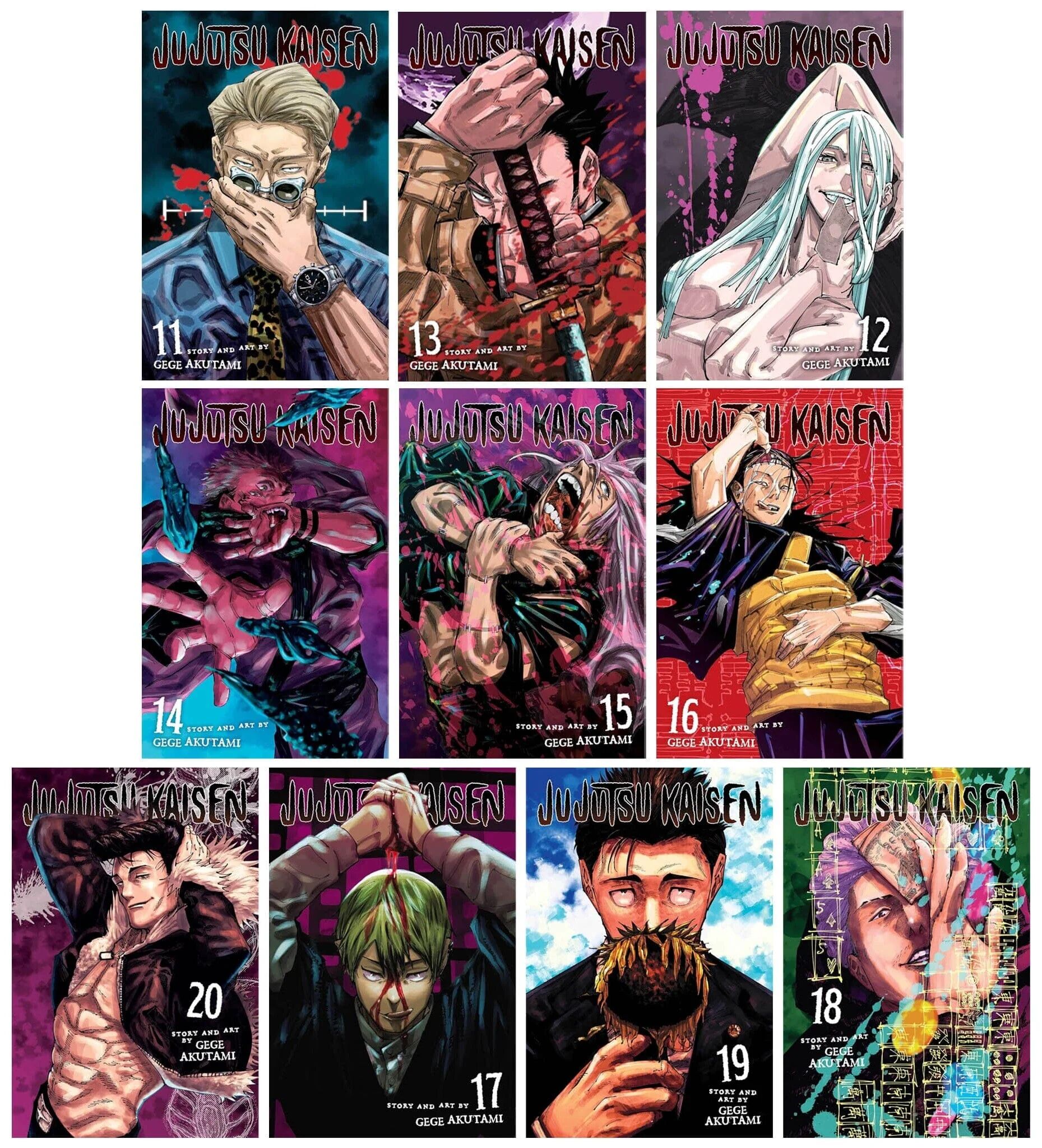 Jujutsu Kaisen Series (Book 11-20) By Gege Akutami 10 Books Collection Manga Set - Ages 16+ - Paperback Viz Media, Subs. of Shogakukan Inc