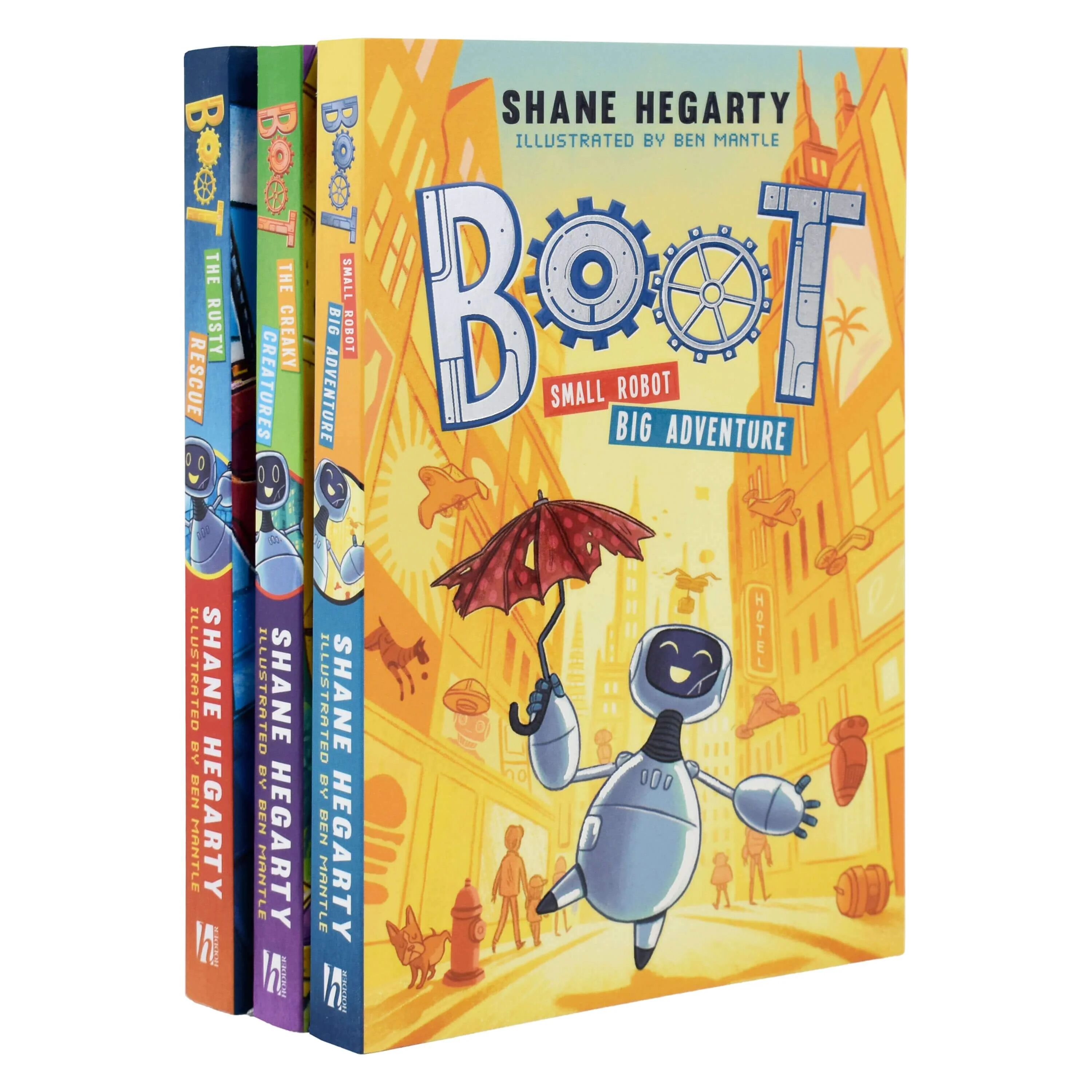BOOT Series 3 Books Collection Set (BOOT small robot BIG adventure, The Rusty Rescue, The Creaky Creatures) By Shane Hegarty- Ages 7-9 - Paperback Hodder & Stoughton