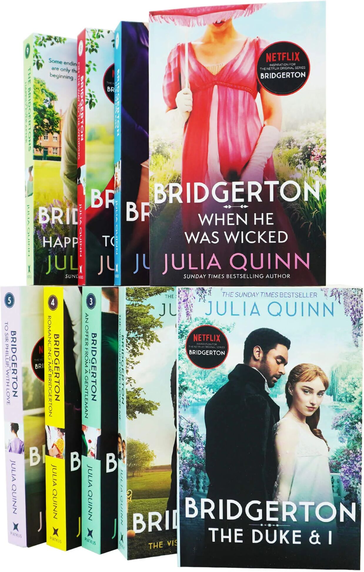 Bridgerton by Julia Quinn: Books 1-9 Collection Set - Fiction - Paperback Piatkus Books