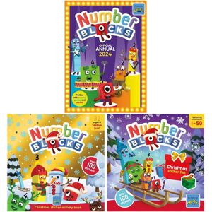 Numberblocks Annual 2024, Christmas Sticker Activity/Fun 3 Books Collection Set - Ages 3+ - Paperback/Hardback Sweet Cherry Publishing