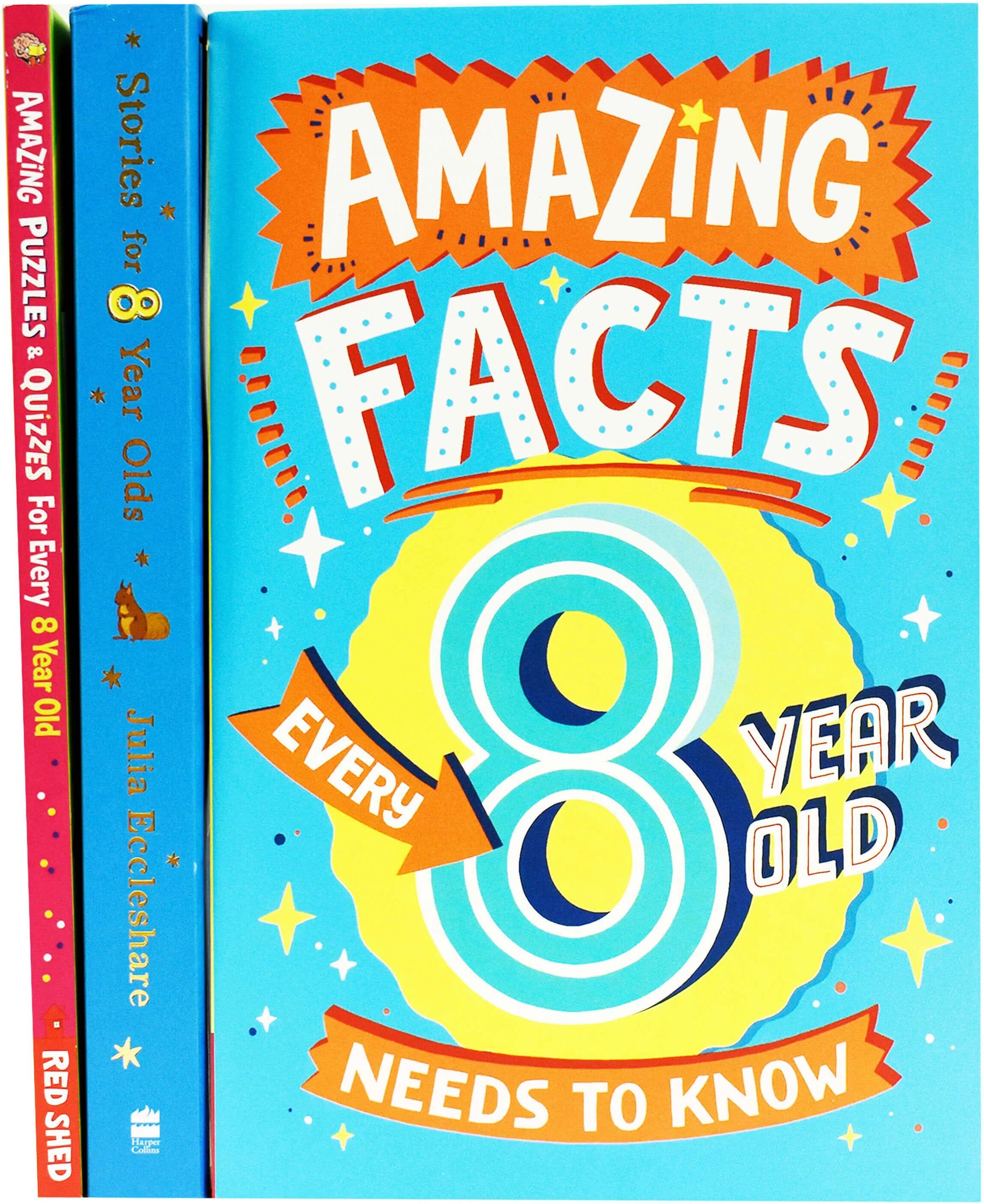 Amazing Facts Every Kid Needs to Know for 8 Year Olds Children's 3 Books Collection Set - Paperback HarperCollins Publishers/Red Shed