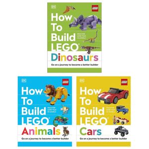 How to Build LEGO Cars, Dinosaurs & Animals by Jessica Farrell & Nate Dias 3 Books Collection Set - Ages 7-9 - Hardback DK
