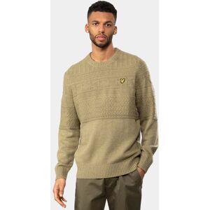 Lyle & Scott Guernsey Mens Crew Neck Jumper  - W824 Seaweed - XL - male