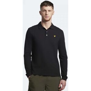 Lyle & Scott Mens Long Sleeve Polo Shirt  - Z865 Jet Black - XL - male