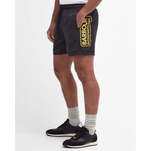 Barbour International Large Logo Mens Swimming Shorts  - Black/Yellow - L - male