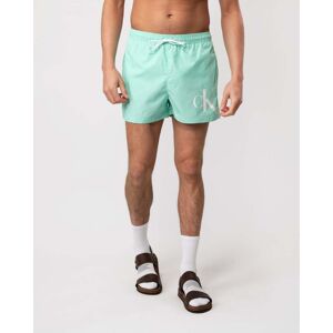 Calvin Klein CKJ Monogram Mens Short Drawstring Swimshorts  - Cabbage - XL - male