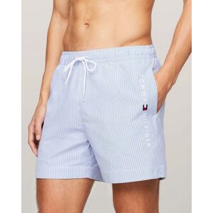 Tommy Hilfiger Medium Drawstring Stripe Mens Swim Shorts  - Ithaca White/Blue Spell - L - male