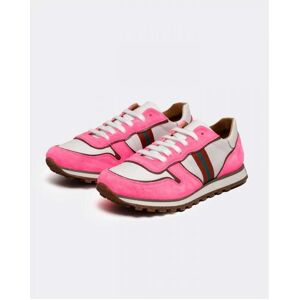 Penelope Chilvers Womens Studio Neon Suede/Leather Trainer  - 046 White/Pink - UK5 EU38 US7 - female