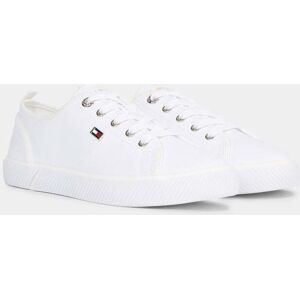 Tommy Hilfiger Vulc Detail Womens Canvas Trainers  - White - UK4 EU37 US6.5 - female