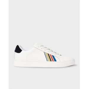 Paul Smith Rex Embroided Stripe Mens Trainers  - 01 White - UK9 EU43 US10 - male