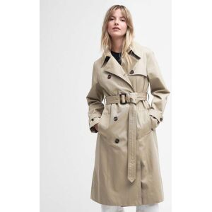 Barbour Greta Womens Long Showerproof Trenchcoat  - Light Fawn/Primrose Hessian - UK16 EU42 US12 - female