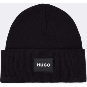 Hugo Boss Xevon Mens Logo Patch Beanie  - Black 001 - One Size - male