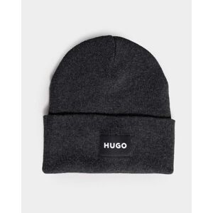 Hugo Boss Xevon Mens Logo Patch Beanie  - Dark Grey 023 - One Size - male