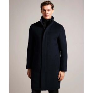 Ted Baker Ederson Mens Wool Blend Funnel Neck Coat  - Navy - XL - male