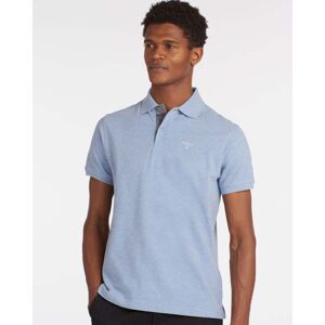 Barbour Tartan Pique Mens Polo  - Sky Marl/Dress - L - male