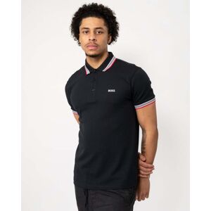 Boss Green Paddy Mens Organic Cotton Polo With Contrast Logo Details C - Black 002 - M - male