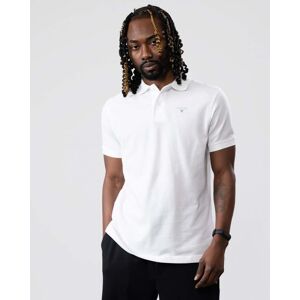 Barbour Mens Sports Polo Shirt  - White - M - male