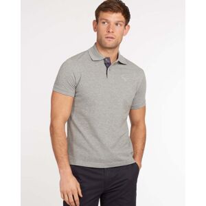 Barbour Tartan Pique Mens Polo  - Grey Marl - L - male