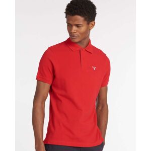 Barbour Tartan Pique Mens Polo  - Red/Dress - L - male