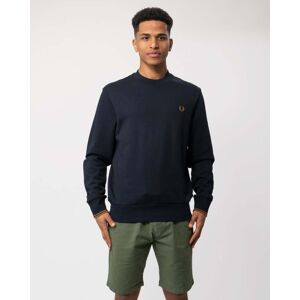 Fred Perry Mens Crew Neck Sweatshirt  - Navy/Dark Caramel R63 - M - male