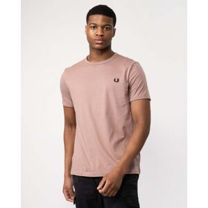 Fred Perry Mens Ringer T-Shirt  - Dark Pink/Black V05 - L - male