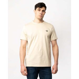 Fred Perry Mens Ringer T-Shirt  - Oatmeal/Black V54 - L - male