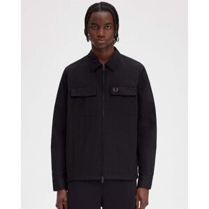 Fred Perry Mens Zip Overshirt  - Black 102 - M - male