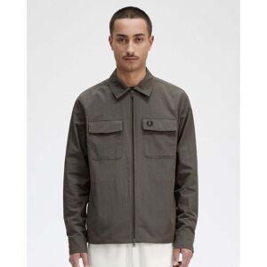 Fred Perry Mens Zip Overshirt  - Field Green 638 - L - male